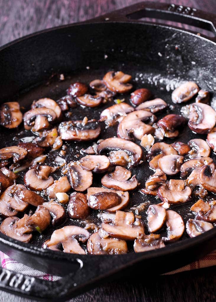 Mushrooms for Oven Baked Rosemary Chicken Thighs
