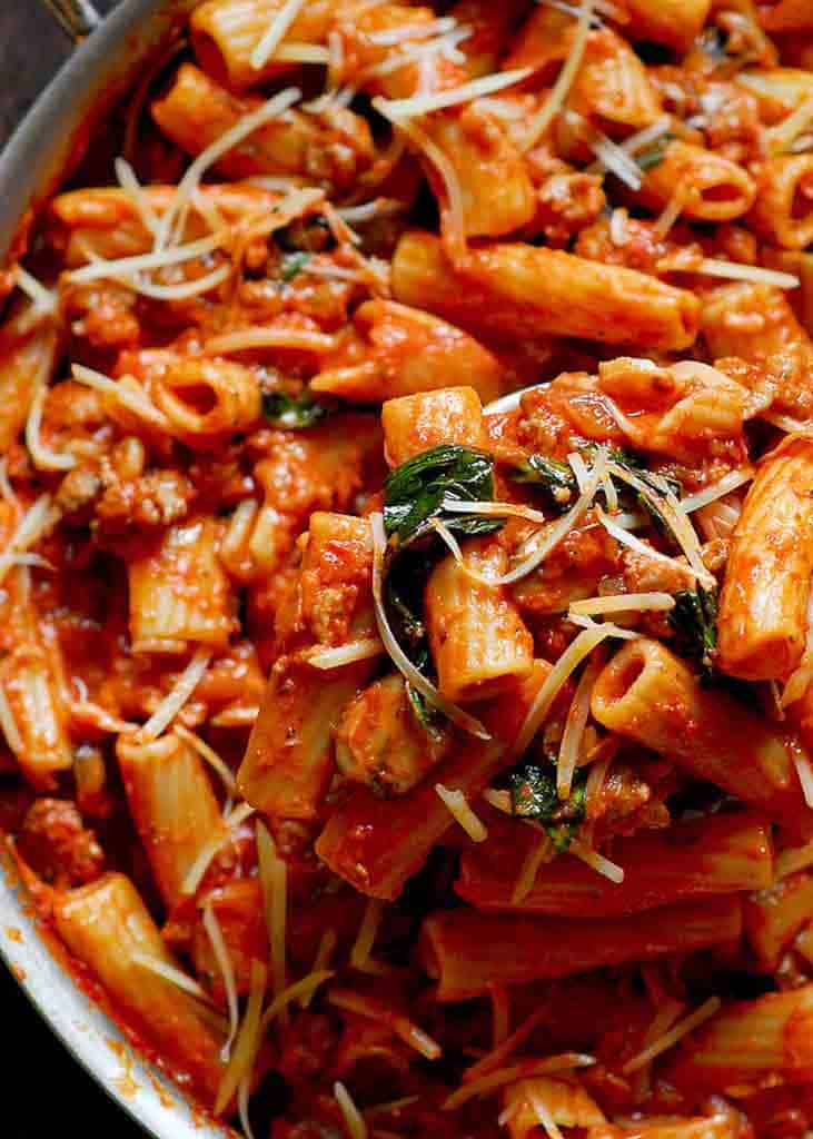 Bolognese Pasta in Vodka Sauce with Sausage