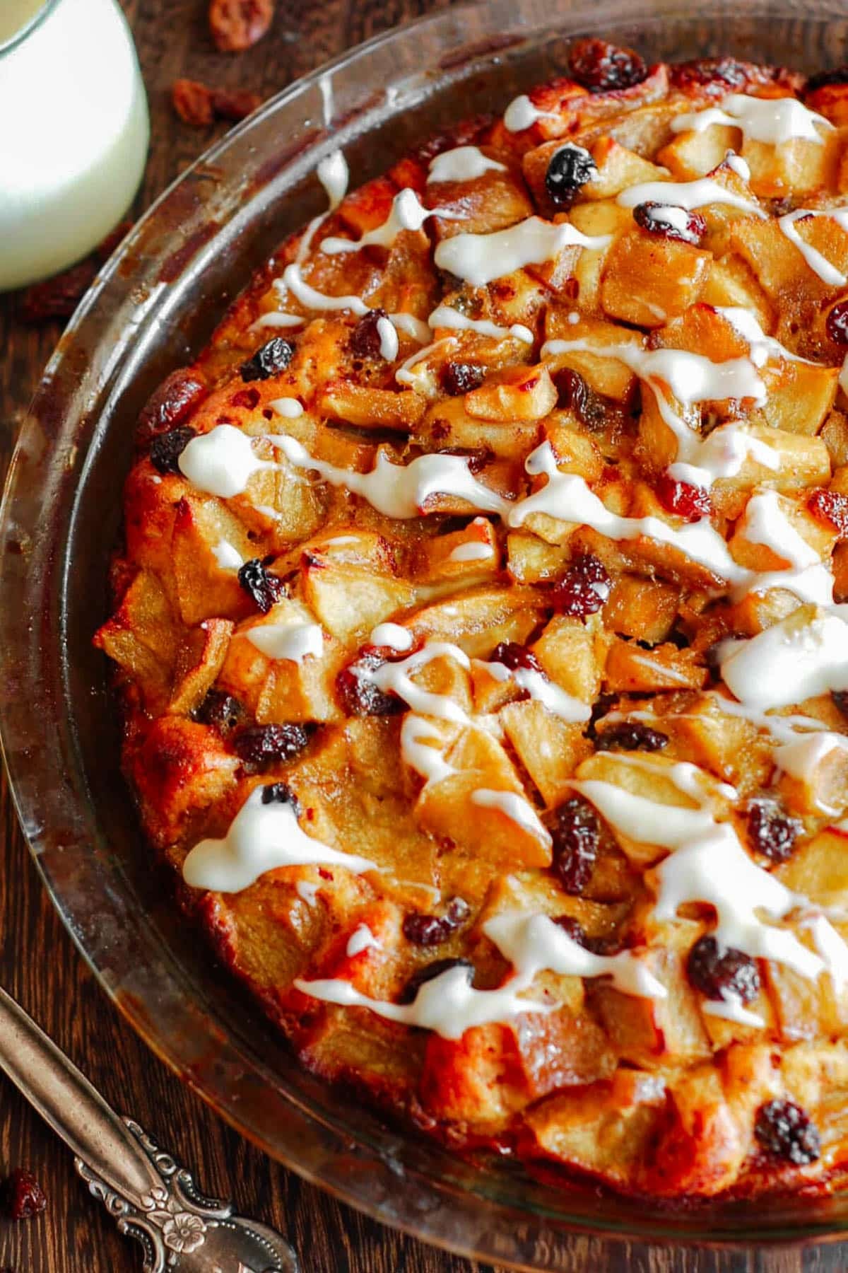 Cinnamon Roll Apple Cake with Cream Cheese Icing