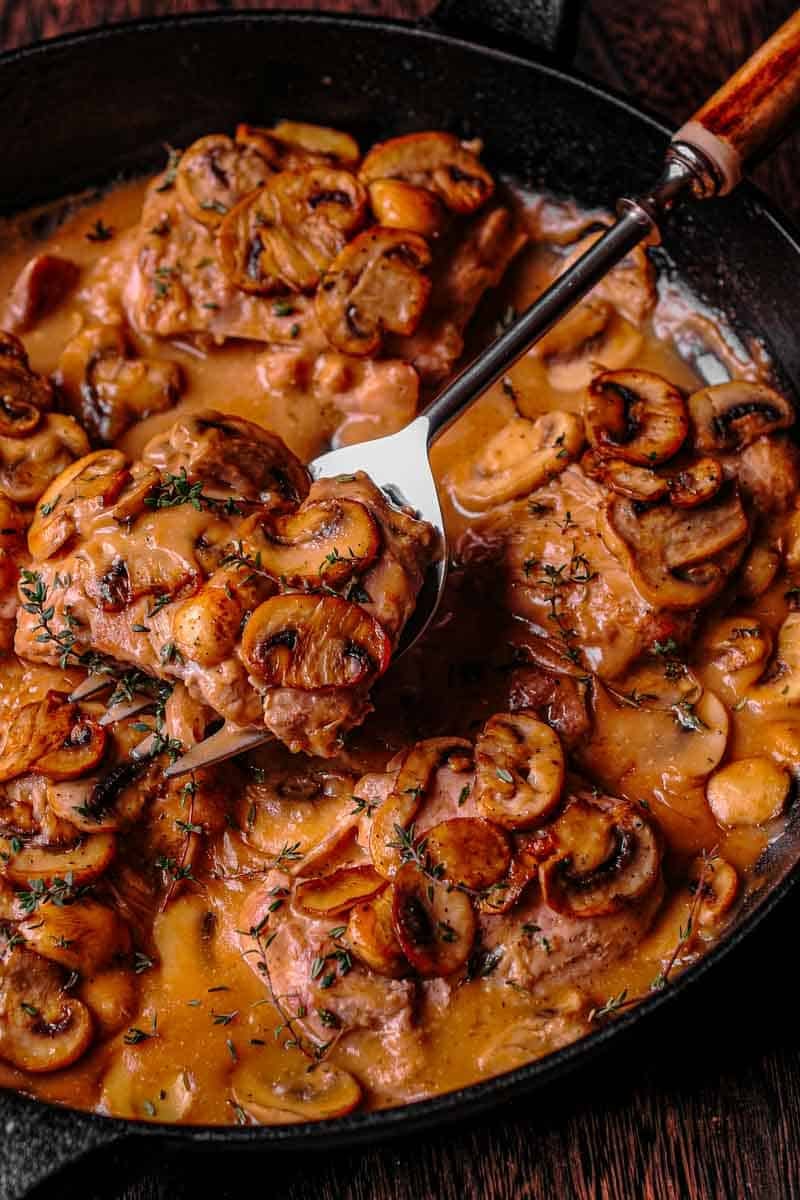 chicken thighs with mushroom sauce