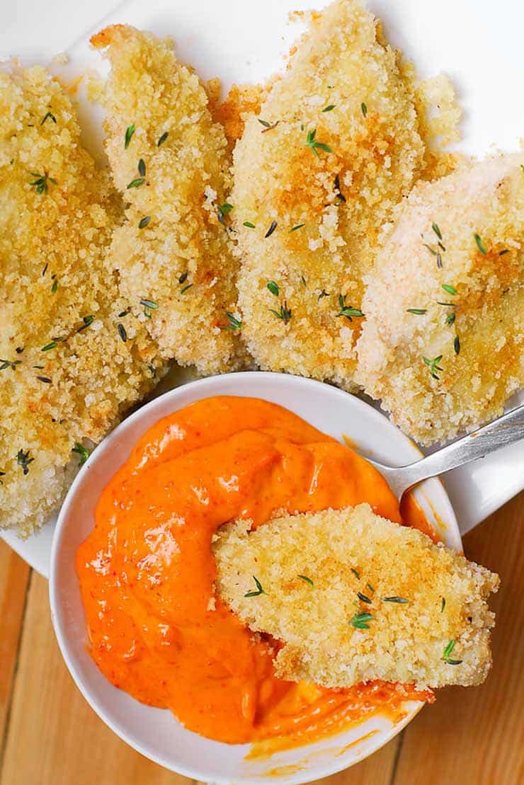 Crispy Baked Chicken Tenders with Mayo