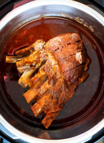 Instant Pot Country Style Ribs inside the pot