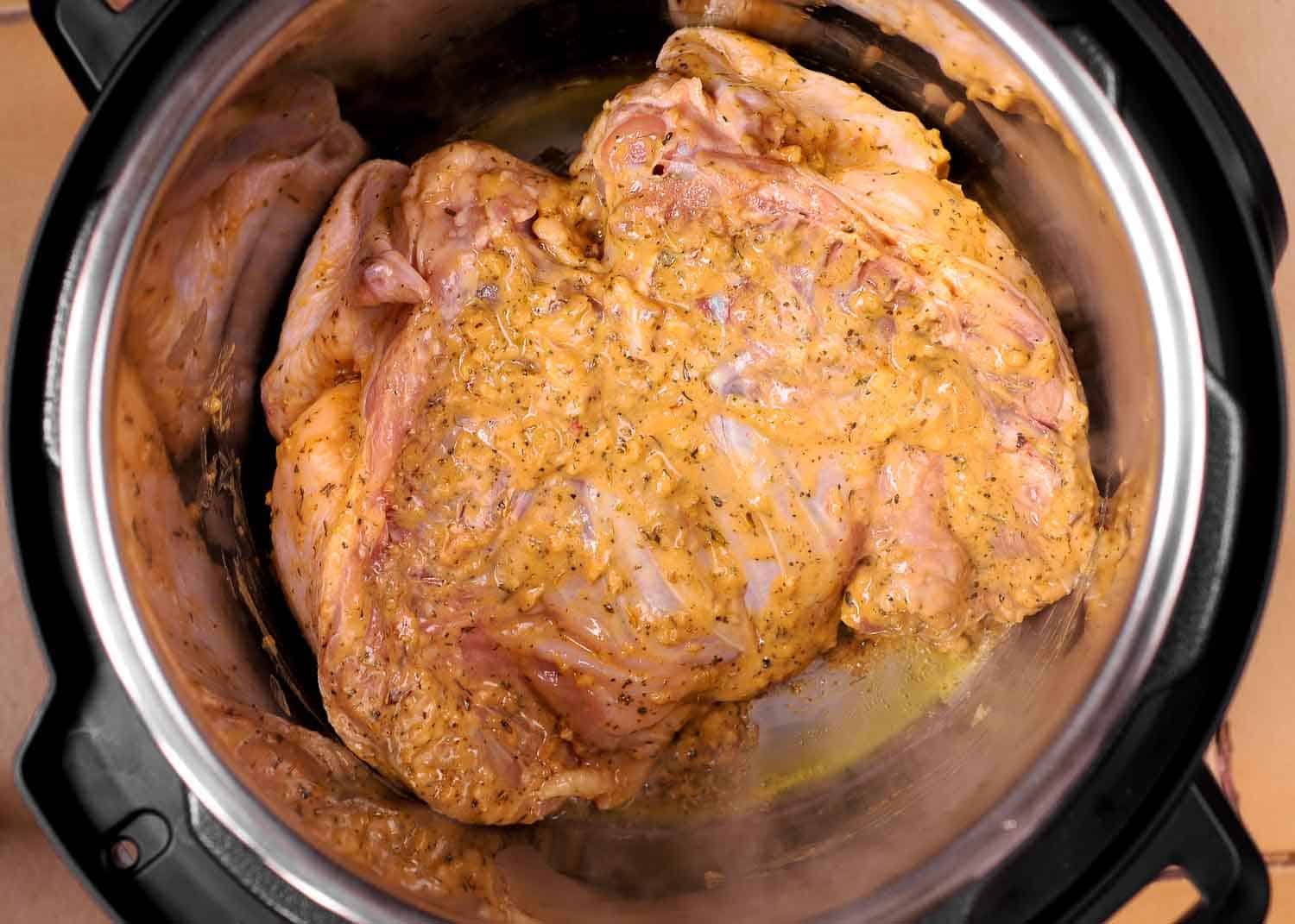 Instant Pot Spatchcock Chicken with Mustard Crust