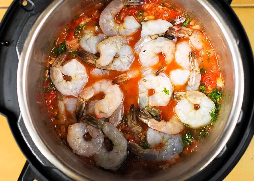 Shrimp inside instant pot