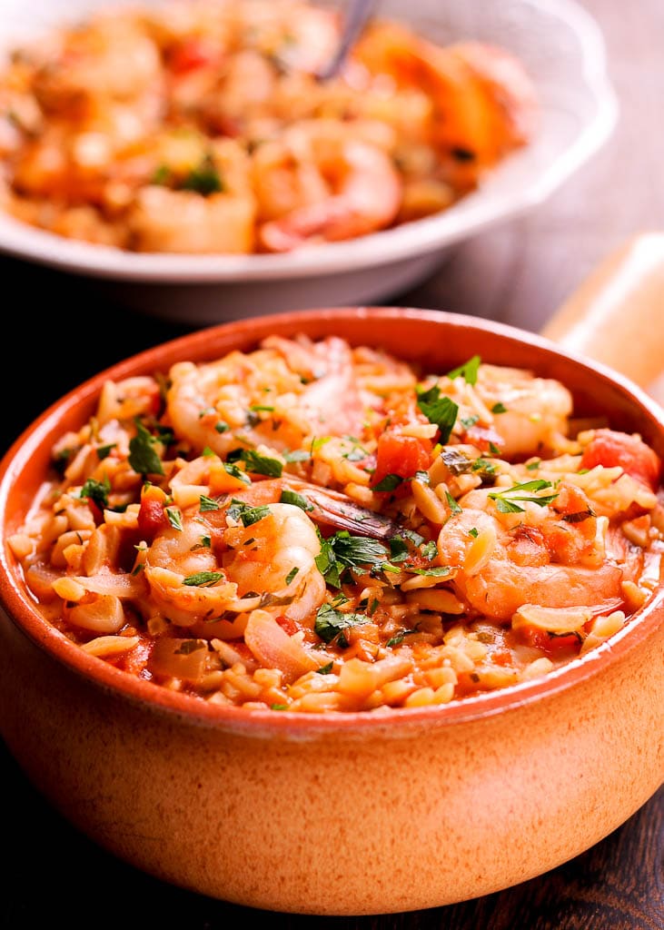 Instant Pot Orzo with Shrimp, Tomatoes and Feta