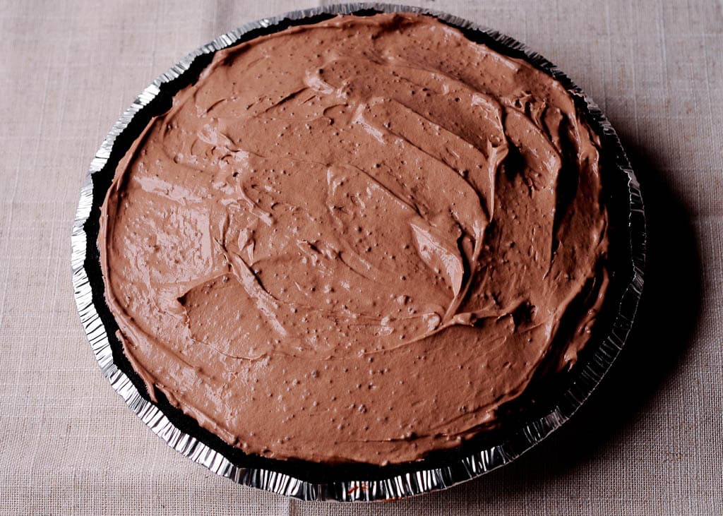 No Bake Double Chocolate Cream Pie with Oreo Crust