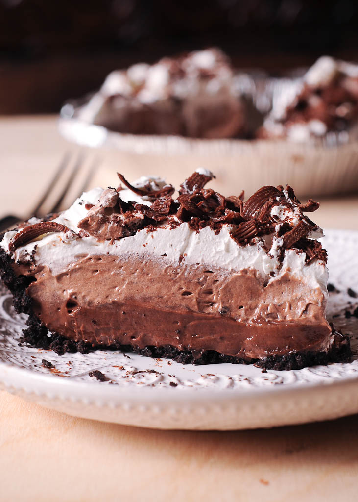 No Bake Chocolate Pudding Cream Pie with Oreo Crust - What ...