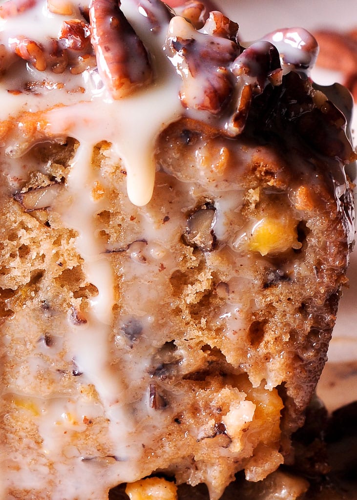 Southern Peach Bread with Pecan Praline Topping