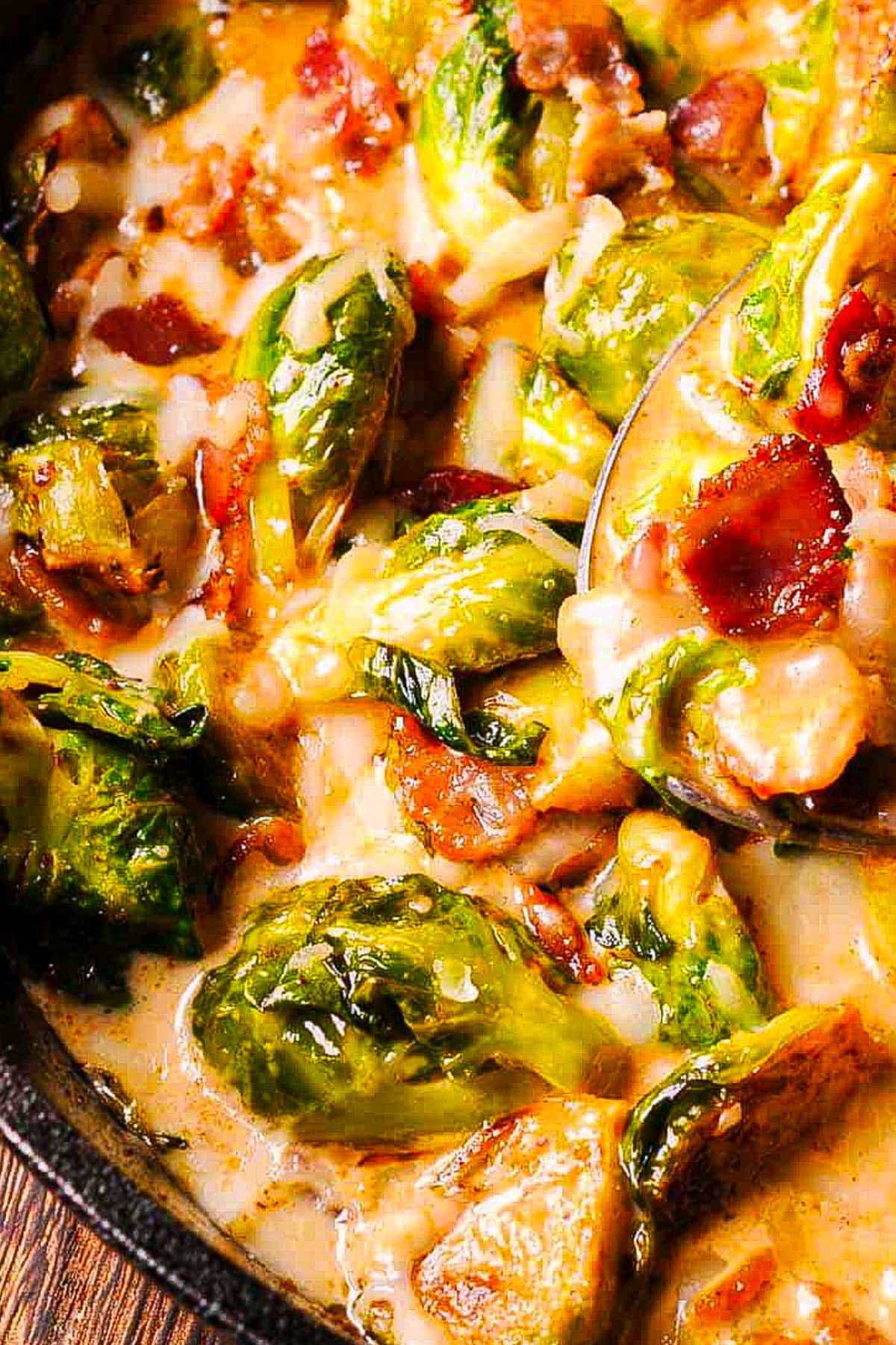 Creamy Brussels Sprouts with Bacon