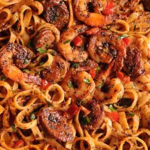 Cajun Shrimp and Sausage Pasta