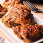 Oven Baked Thighs with Garlic Mustard Crust