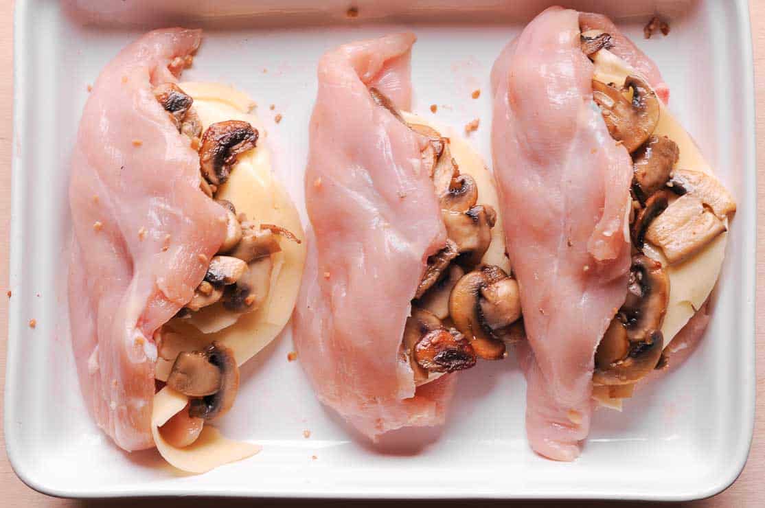 Stuffed Chicken Breasts in a row
