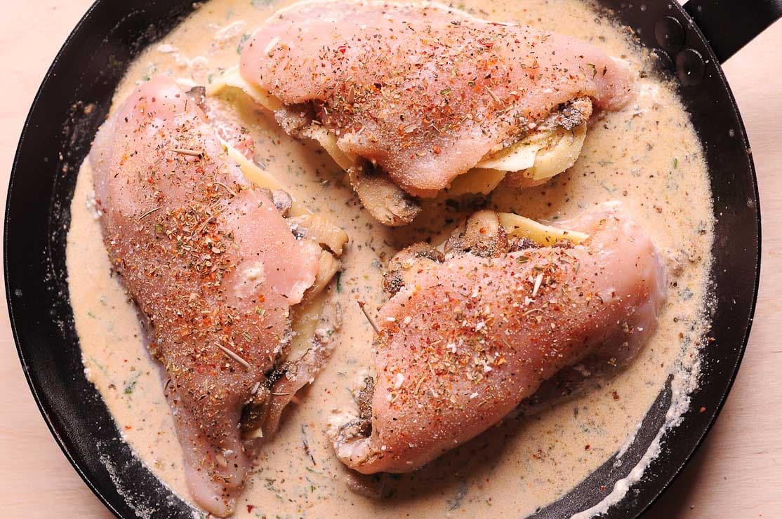 Stuffed Chicken Breasts in sauce