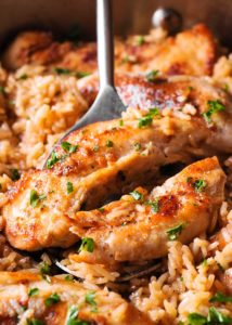 Chicken and Garlic parmesan rice