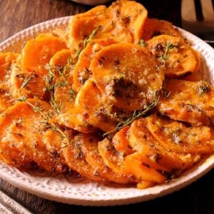 Garlic Parmesan Sweet Potatoes