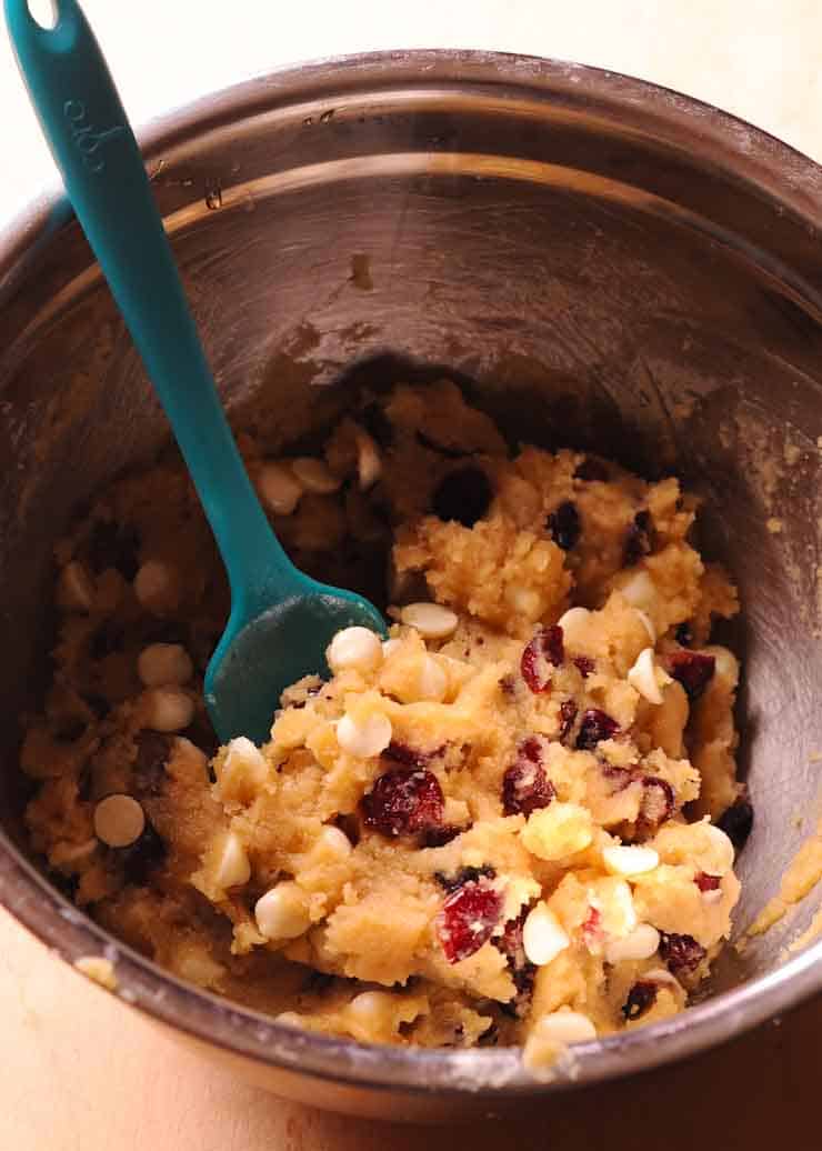 white chocolate cranberry cookie dough