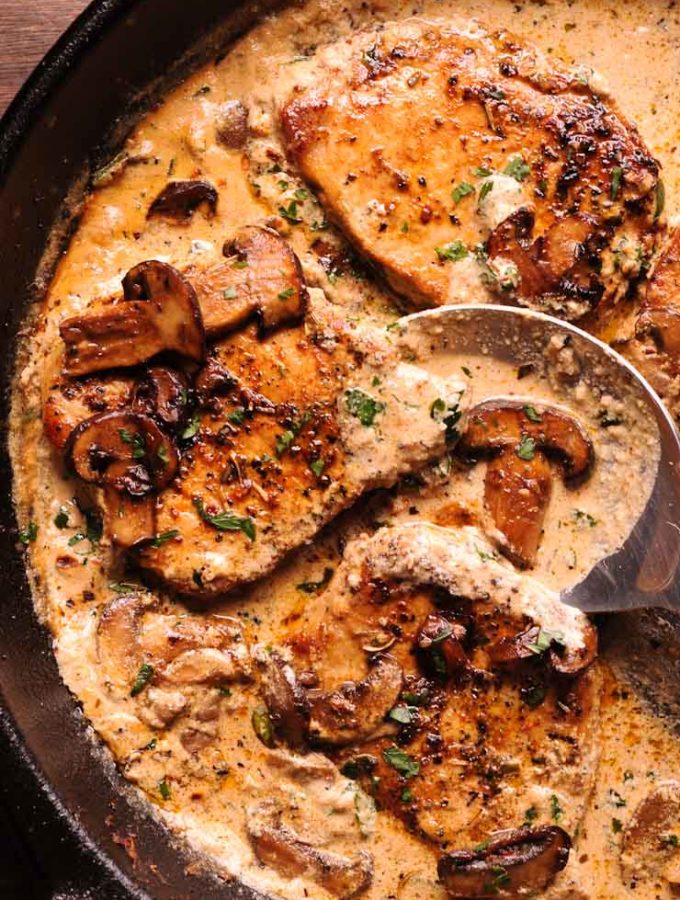 Garlic Mushroom Pork Chops