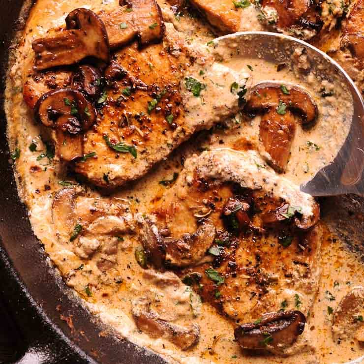 Garlic Mushroom Pork Chops What S In The Pan