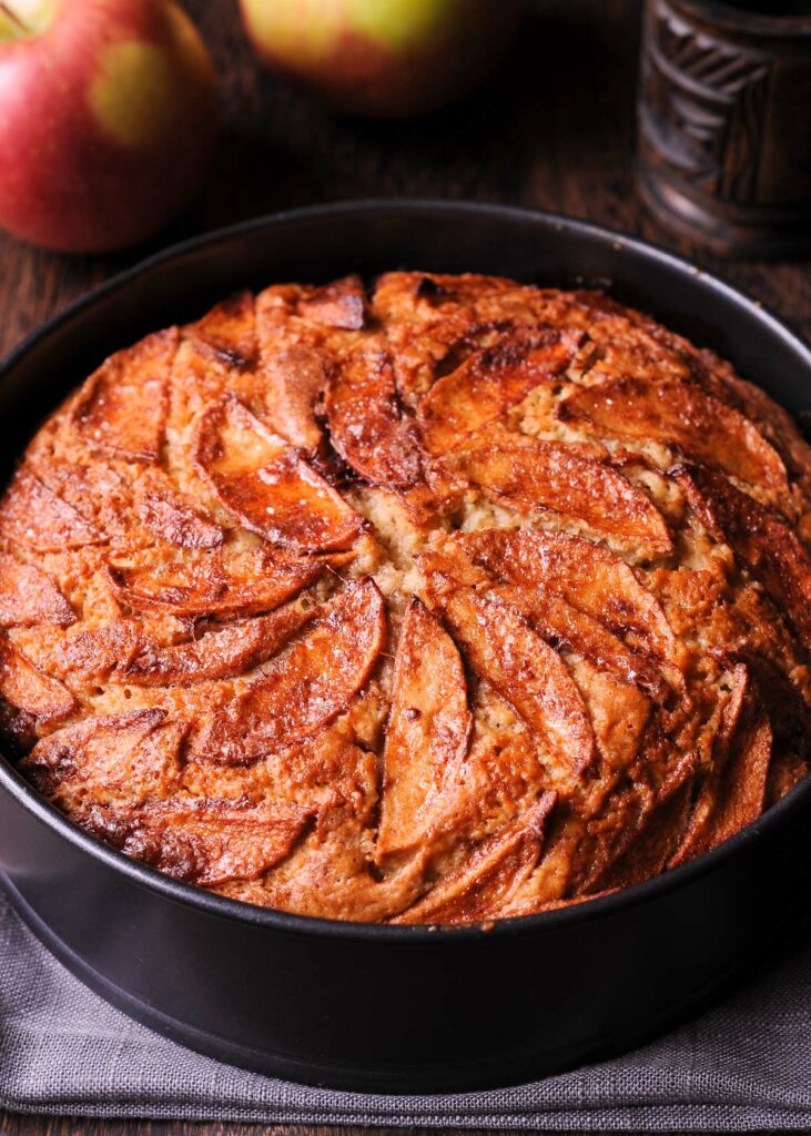 Apple Cake in a cake pan