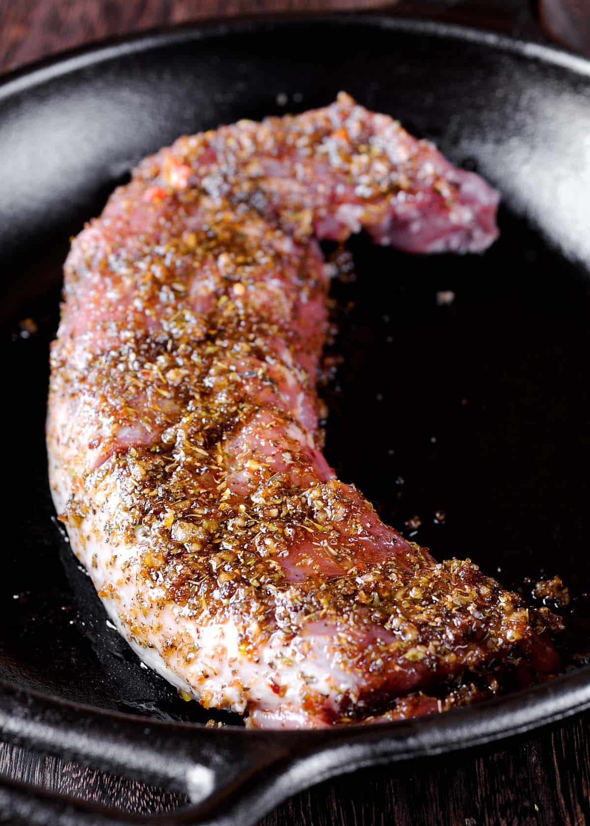 Pork Tenderloin covered with herbs and brown sugar