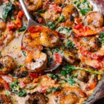 creamy shrimp with spinach and sun-dried tomatoes
