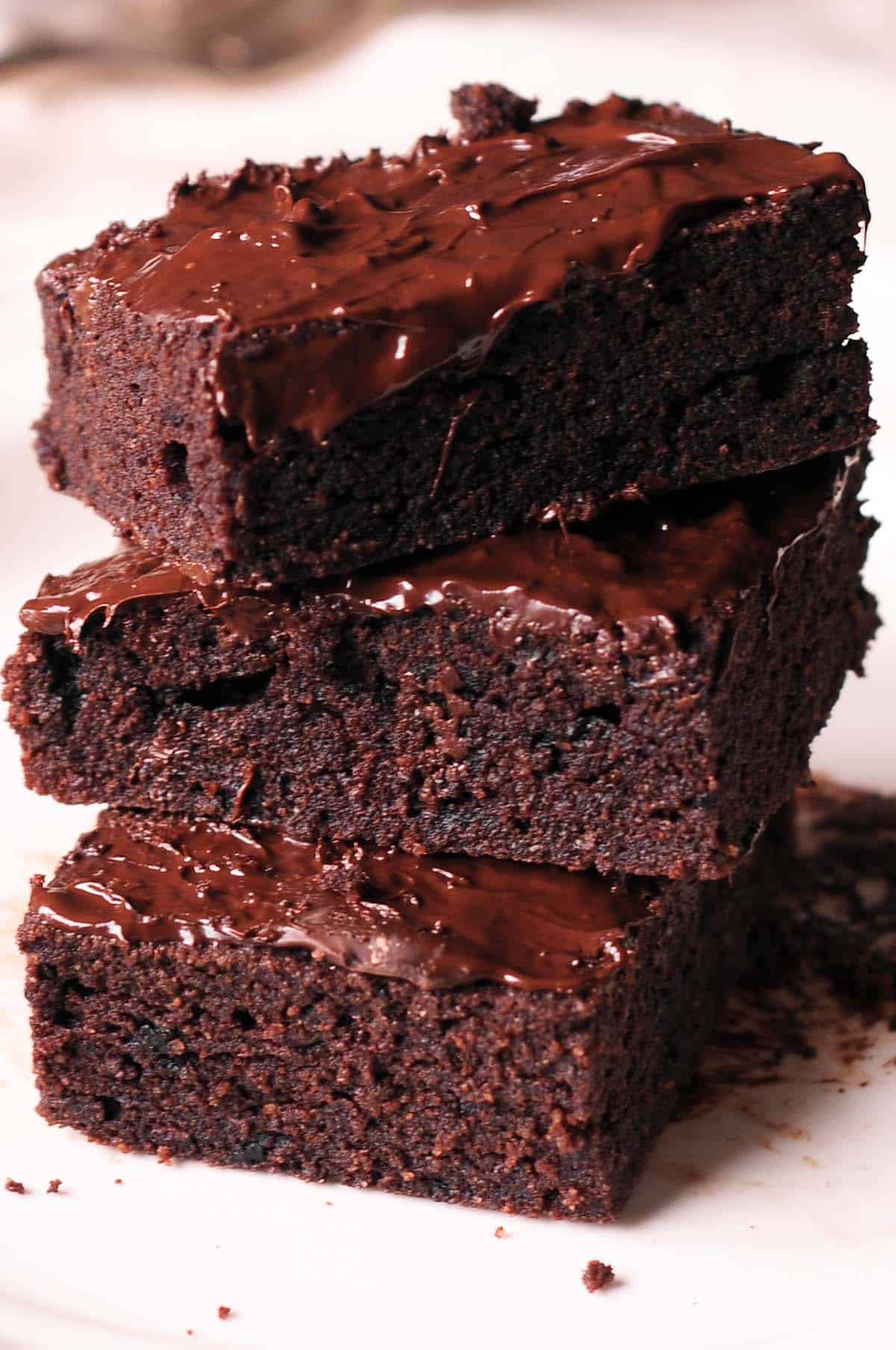 low carb brownies on top of each other