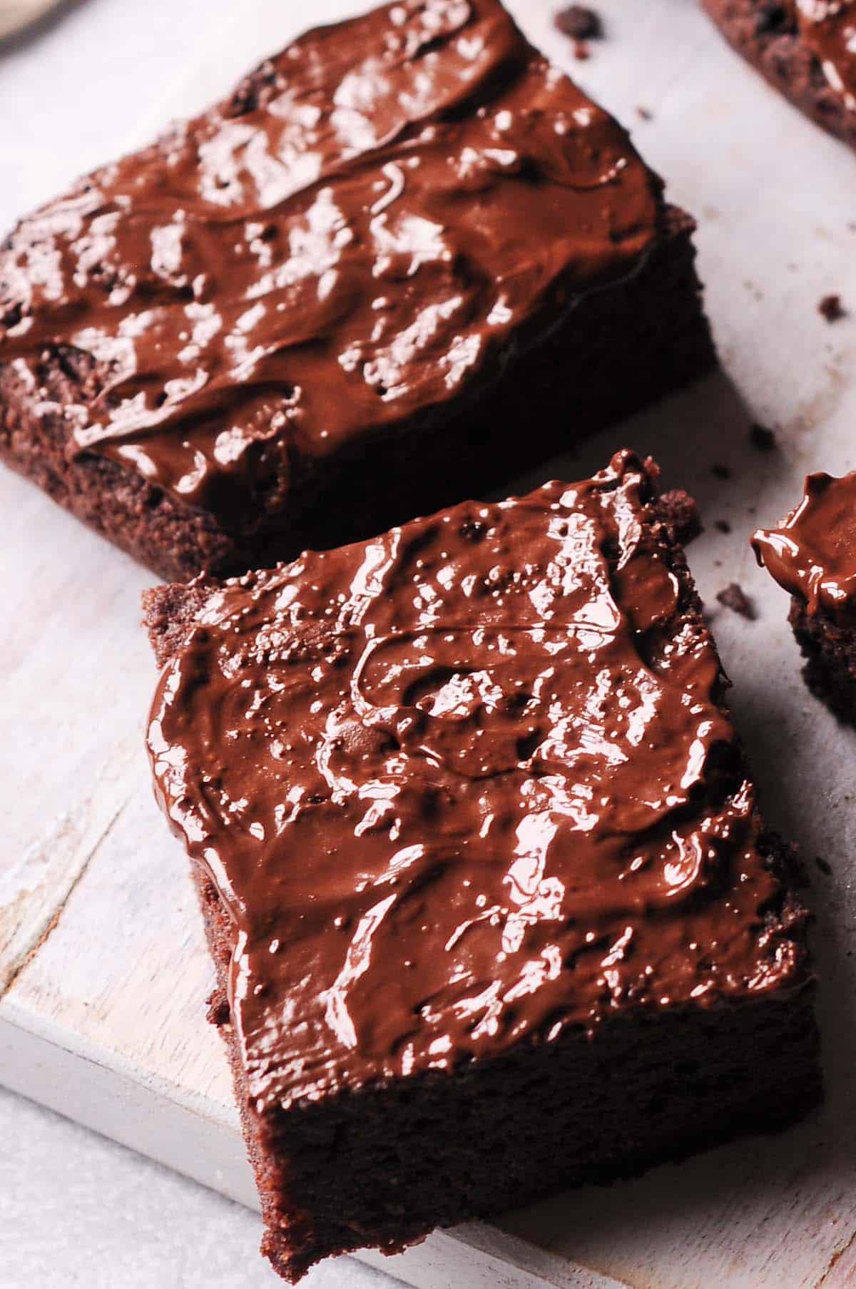 low carb brownies on cutting board