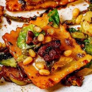 brussels sprouts ravioli with cranberries