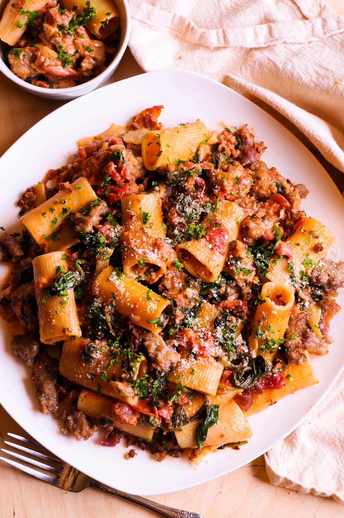 Sausage and Spinach Rigatoni