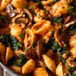 Beef and Shells with Spinach and Mushrooms