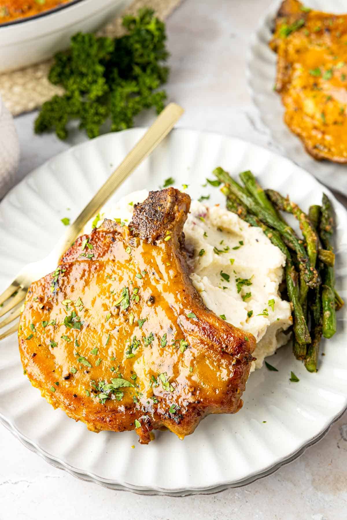 Honey mustard pork chops