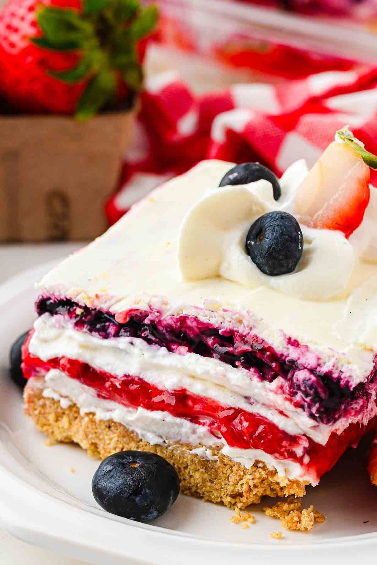 No Bake Strawberry Blueberry Dessert