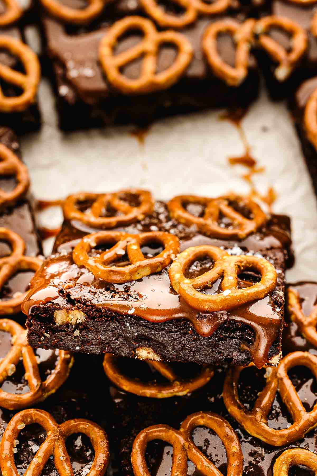 Salted Caramel Pretzel Brownie-