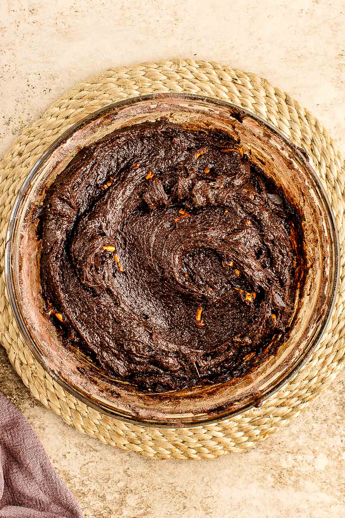 Pretzels mixed in with the brownie batter