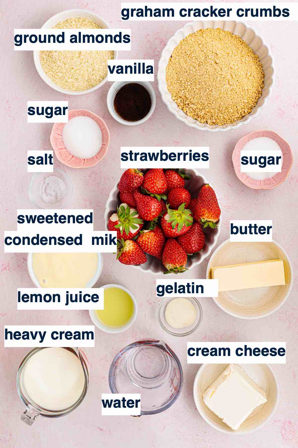 No Bake Strawberry Pie with Cream Cheese (No Jell-O) ingredients