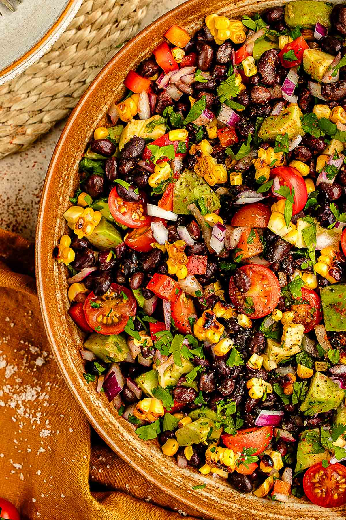 Black Bean Avocado Salad on a plate