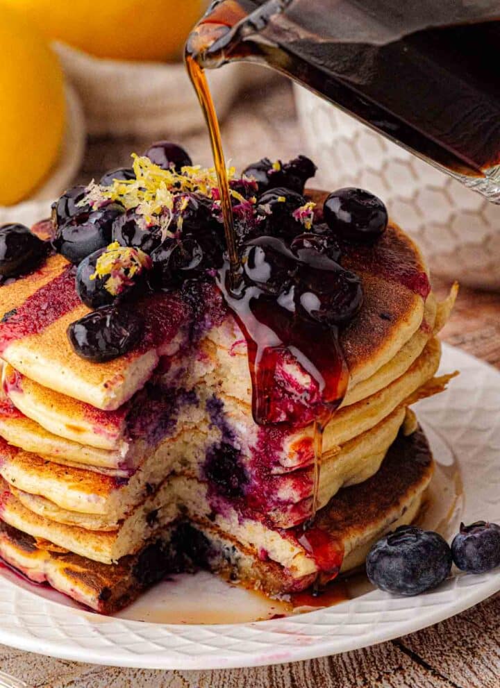 Lemon Ricotta Pancakes with Blueberries
