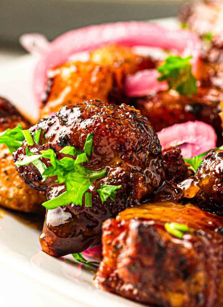 Air fryer Cajun Hot Honey Pork Belly Bites