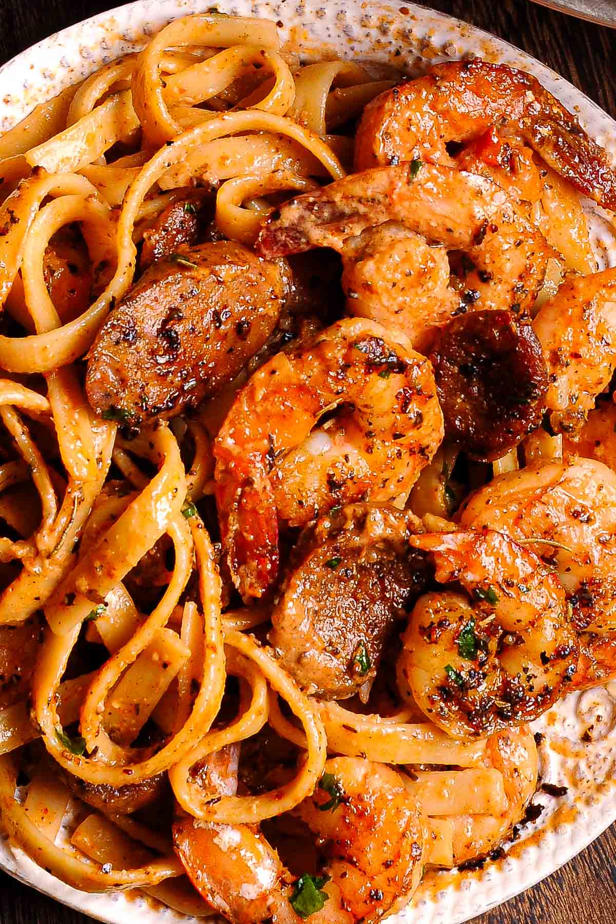 creamy cajun Shrimp pasta with sausage