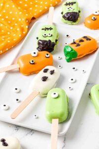 Decorated Halloween Brownie Cakesicles