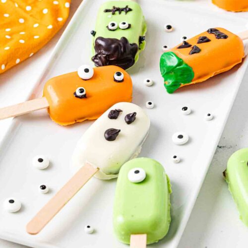 Decorated Halloween Brownie Cakesicles