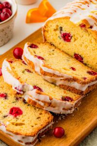 Cranberry Orange Bread with Vanilla Orange Glaze