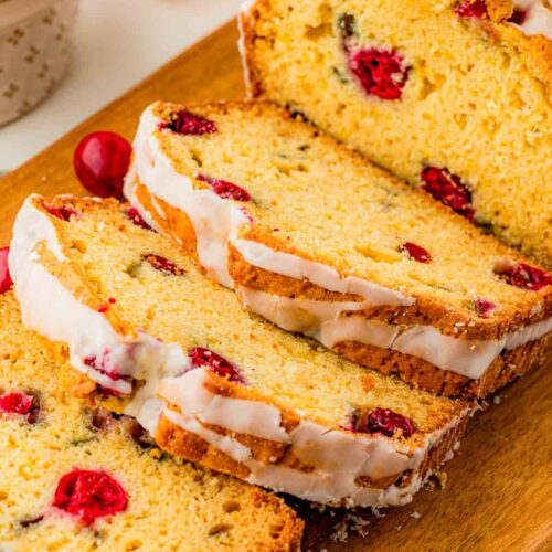 Cranberry Orange Bread with Vanilla Orange Glaze