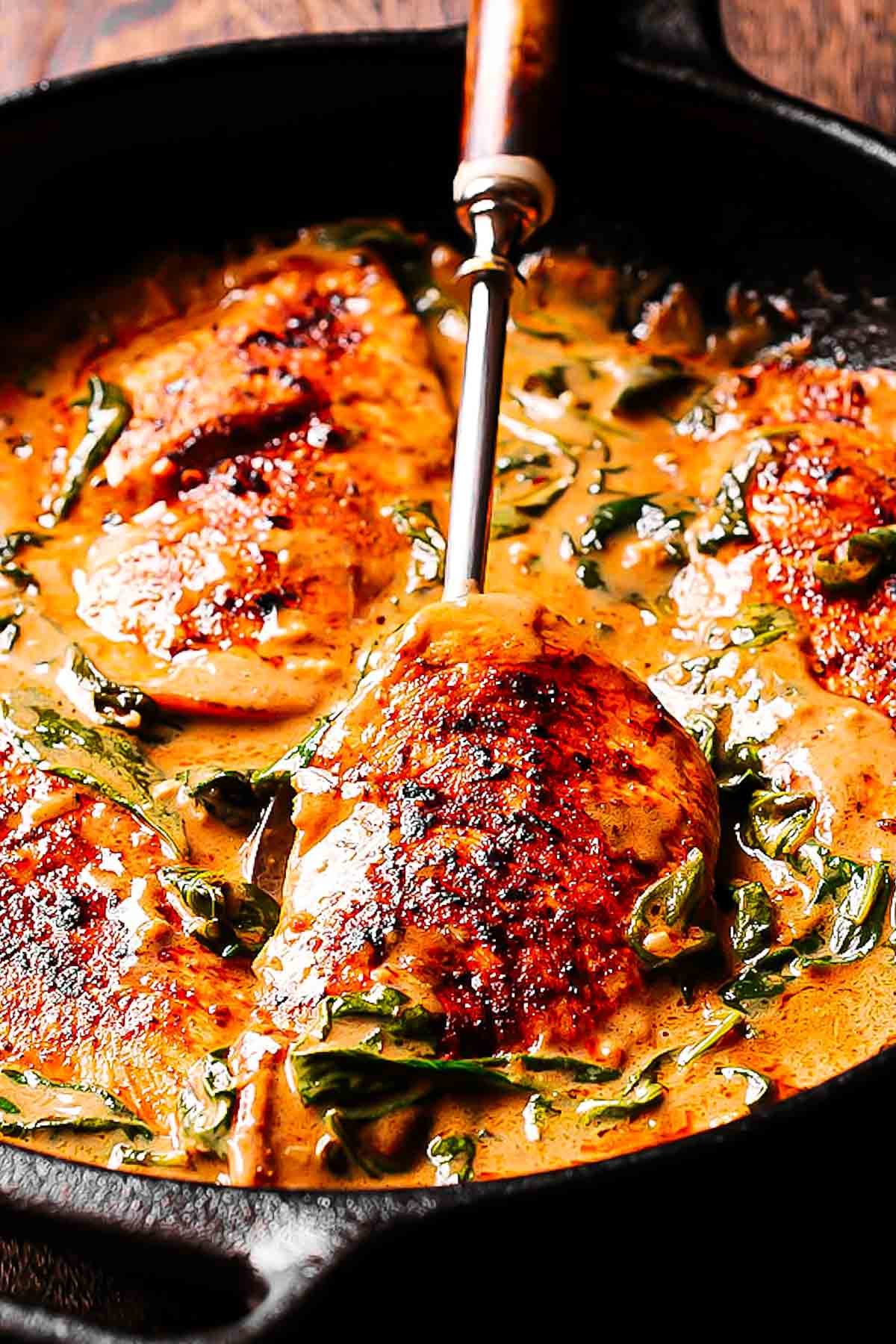 Chicken and Spinach in Creamy Paprika Sauce Creamy Chicken Paprika with Spinach