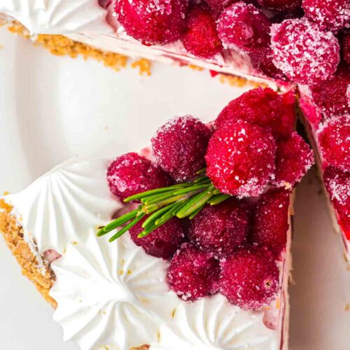 no bake cranberry white chocolate cheesecak