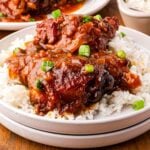 slow cooker chicken thighs on a plate