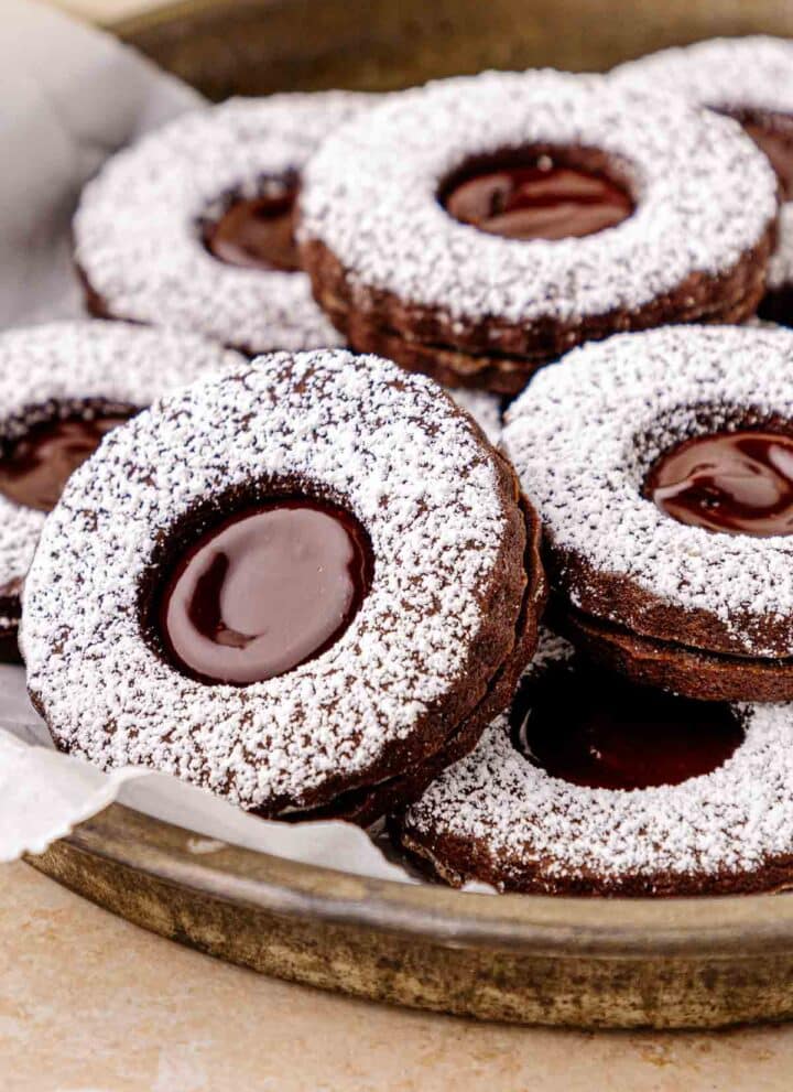 chocolate linzer cookies
