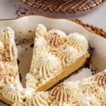 No-Bake Coffee Cheesecake with whipped cream on top