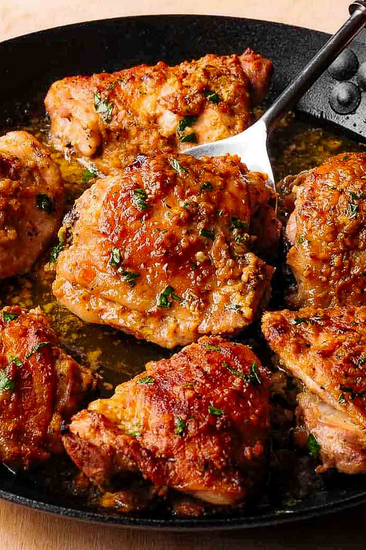 Garlic mustard chicken thighs