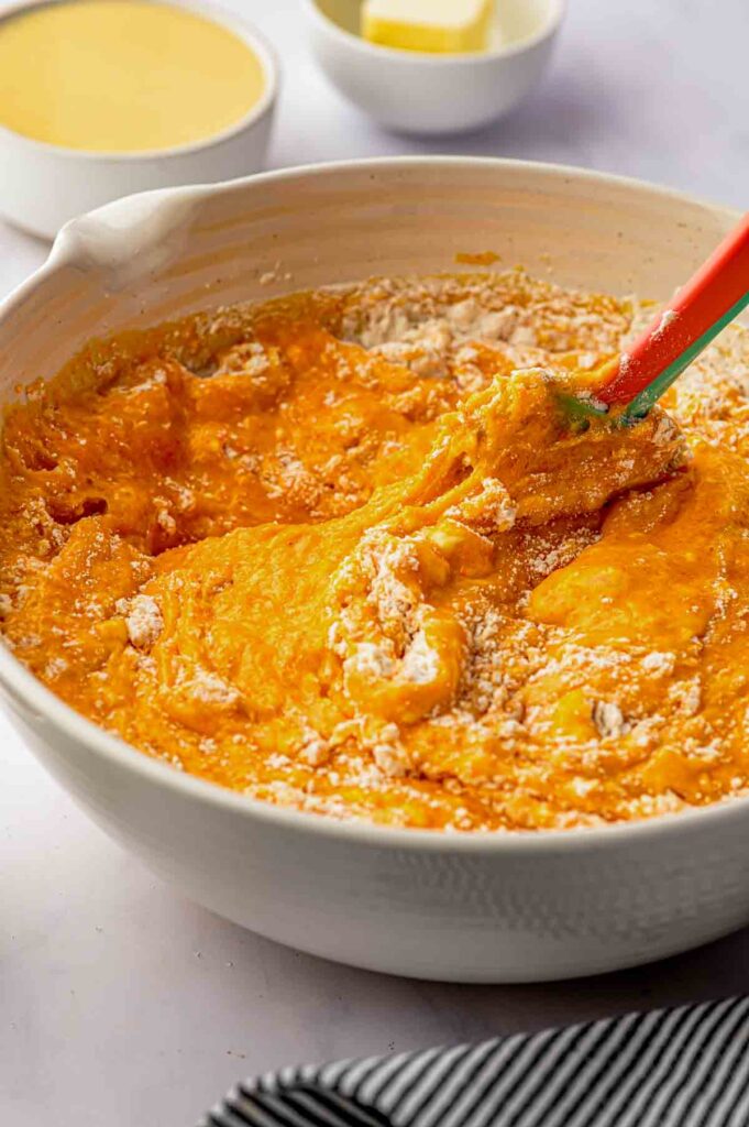 brazilian carrot cake batter in the bowl